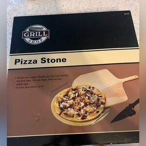 Pizza Stone with Wooden Peel